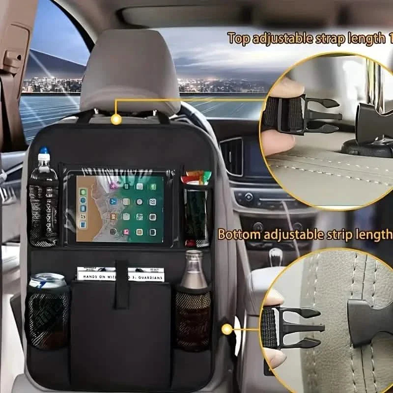 Lot de 2 : Organiseur de siège arrière de voiture avec support de tablette à écran tactile