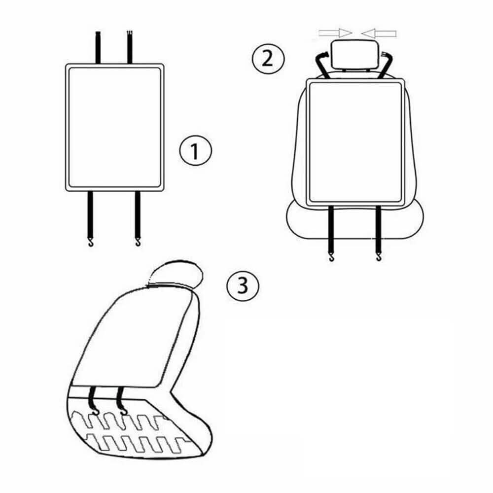 Lot de 2 : Sac de rangement pour dossier de siège de voiture multifonctionnel réglable