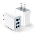 Lot de 2 : Adaptateurs chargeurs muraux USB compacts 3 ports avec charge rapide