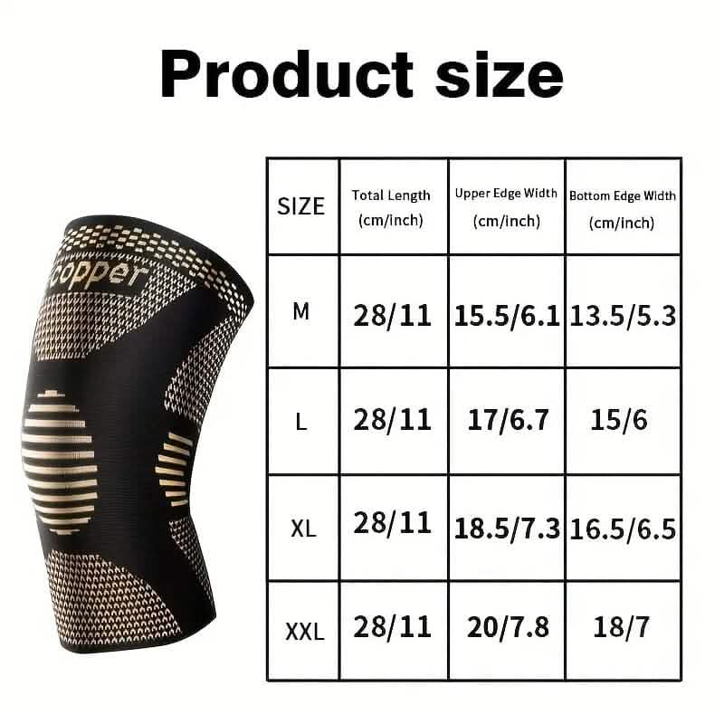 2個セット：銅製圧迫膝サポーター