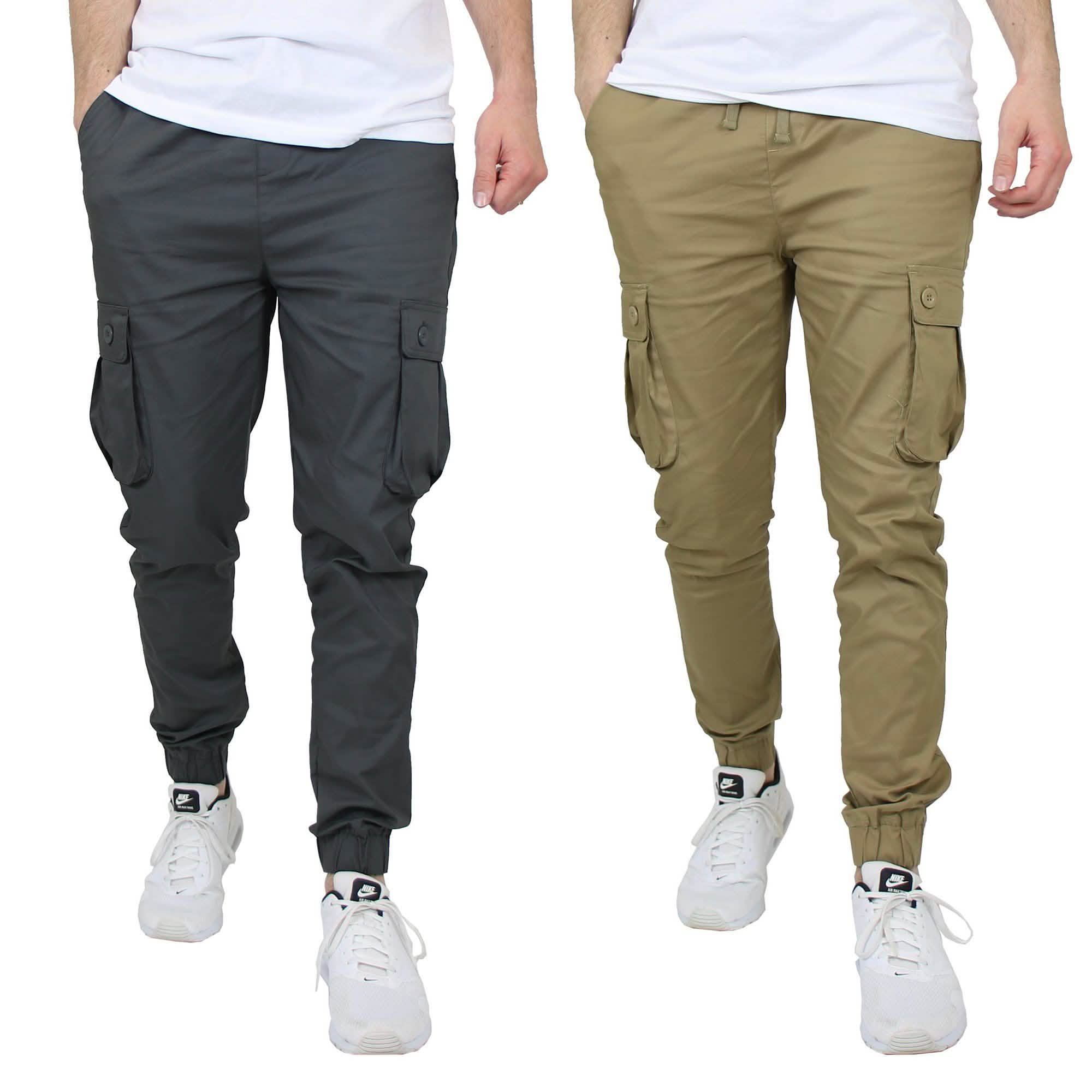 2-Pack Cotton Stretch Cargo Jogger Pants