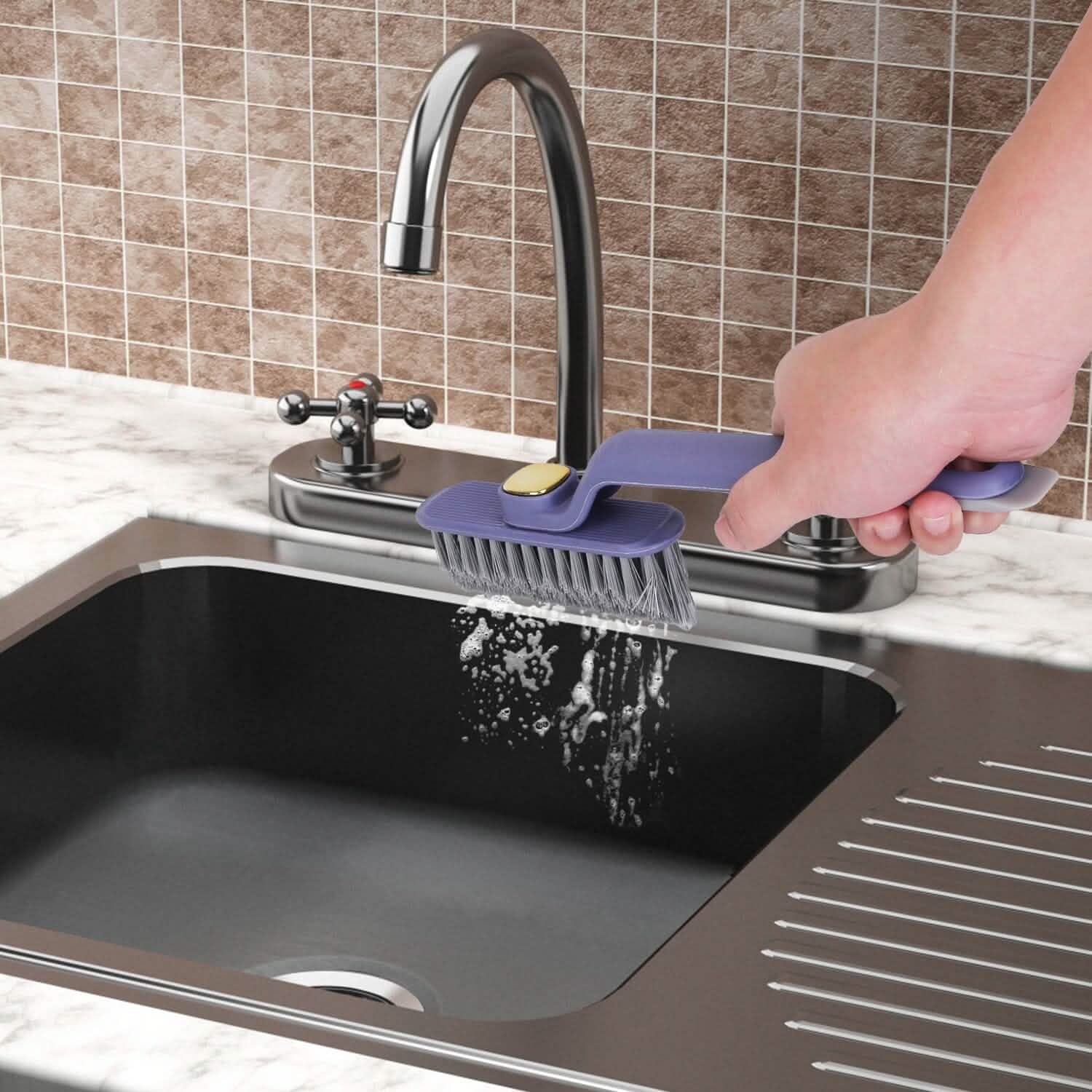 Lot de 2 : brosse à récurer les fentes, poils durs, nettoyeur d'interstices