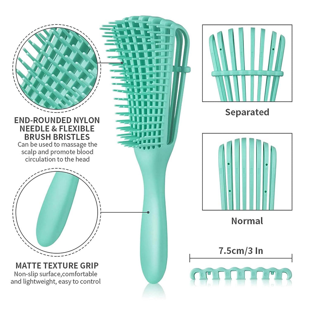 2-Pack: Detangler Brush for Curly Hair, Afro Textured 3a to 4c Kinky Wavy