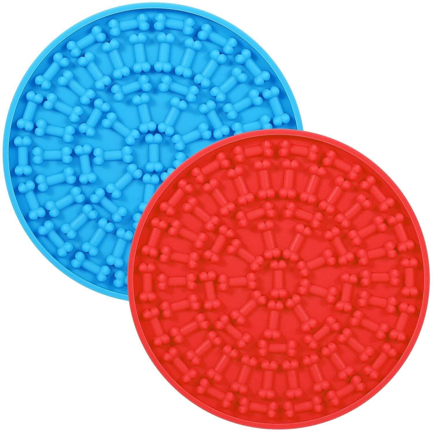 2-Pack: Dog Lick Pad Pet Shower Grooming Slow Feeder Distraction Mat