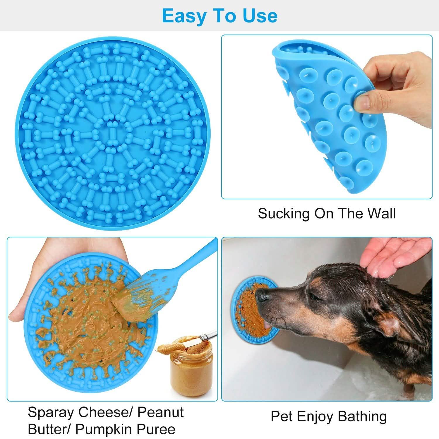 2-Pack: Dog Lick Pad Pet Shower Grooming Slow Feeder Distraction Mat