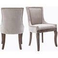 Lot de 2 chaises d'appoint rembourrées en tissu