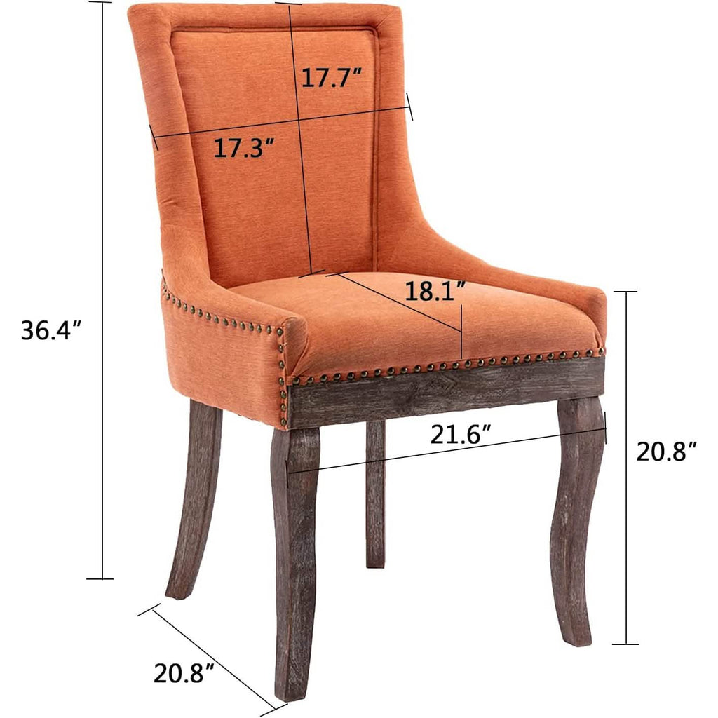 Lot de 2 chaises d'appoint rembourrées en tissu