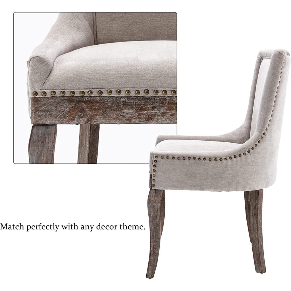 Lot de 2 chaises d'appoint rembourrées en tissu