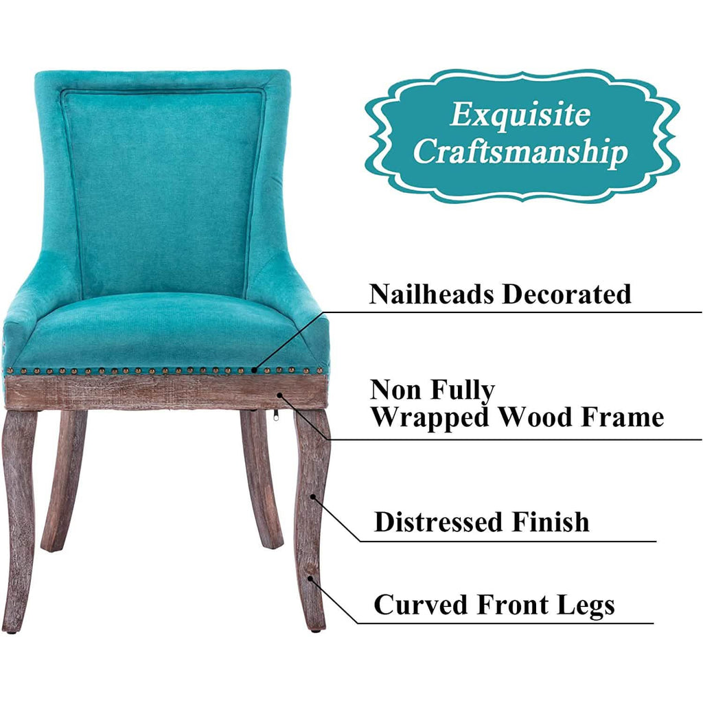 Lot de 2 chaises d'appoint rembourrées en tissu
