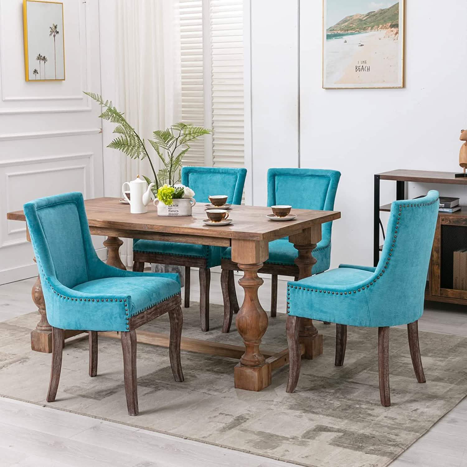 Lot de 2 chaises d'appoint rembourrées en tissu