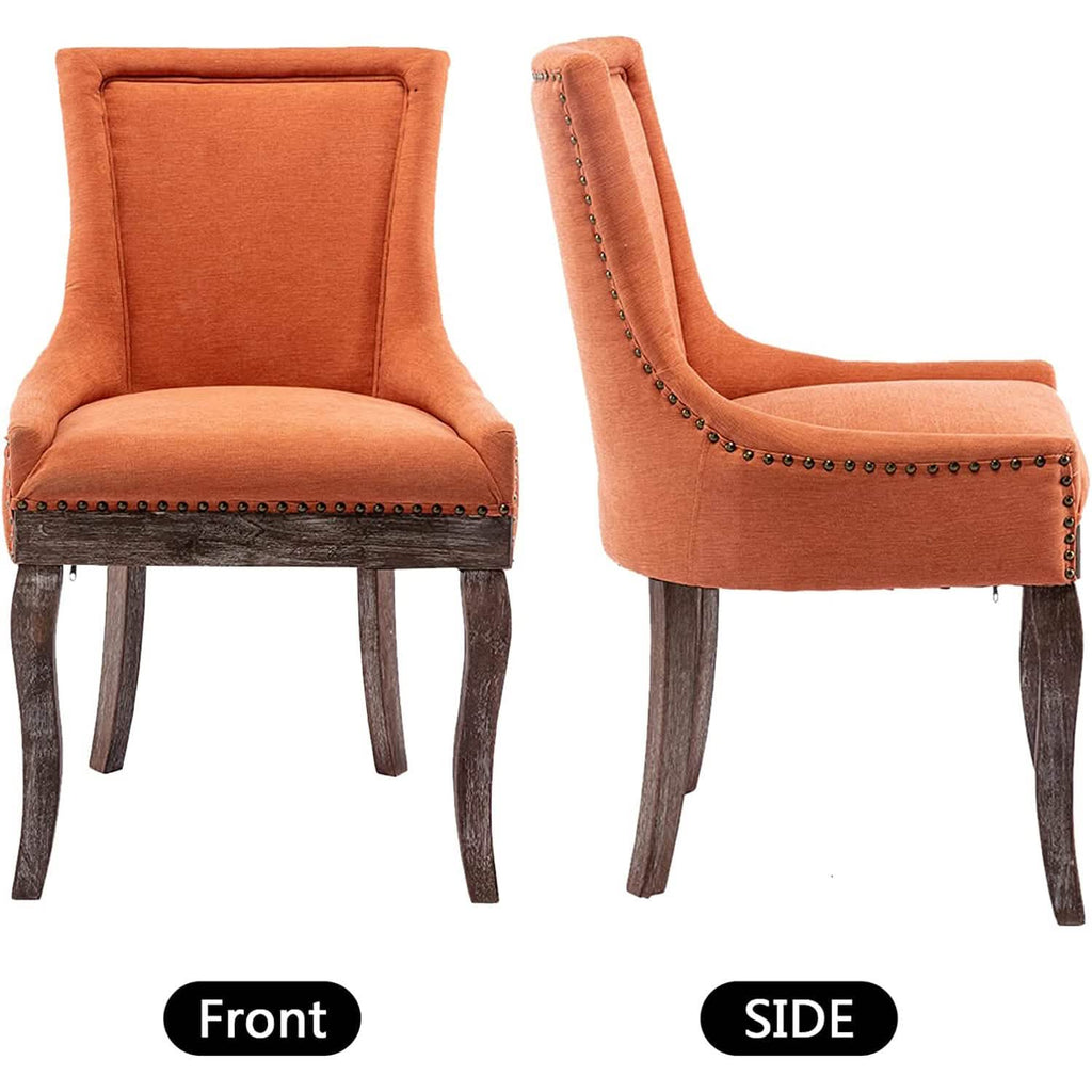 Lot de 2 chaises d'appoint rembourrées en tissu