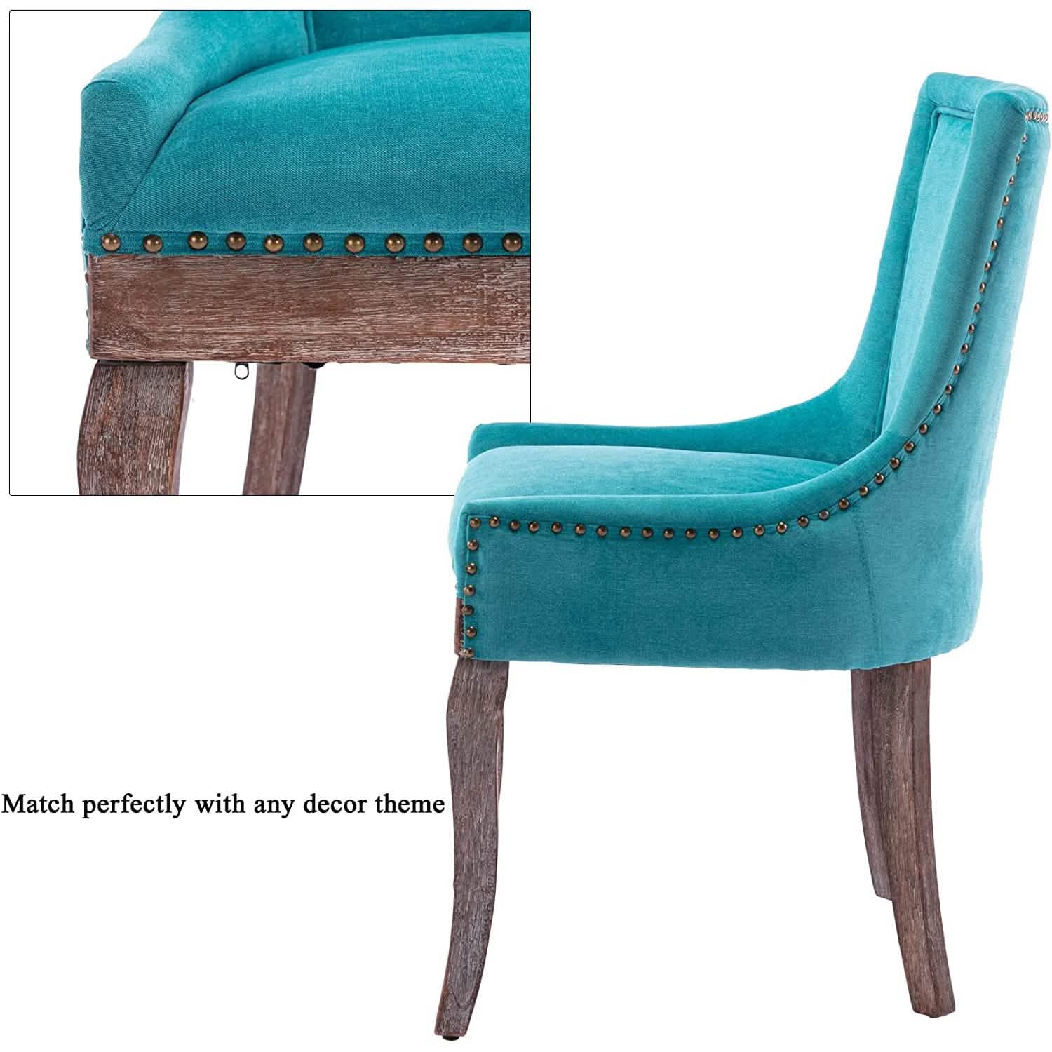 Lot de 2 chaises d'appoint rembourrées en tissu