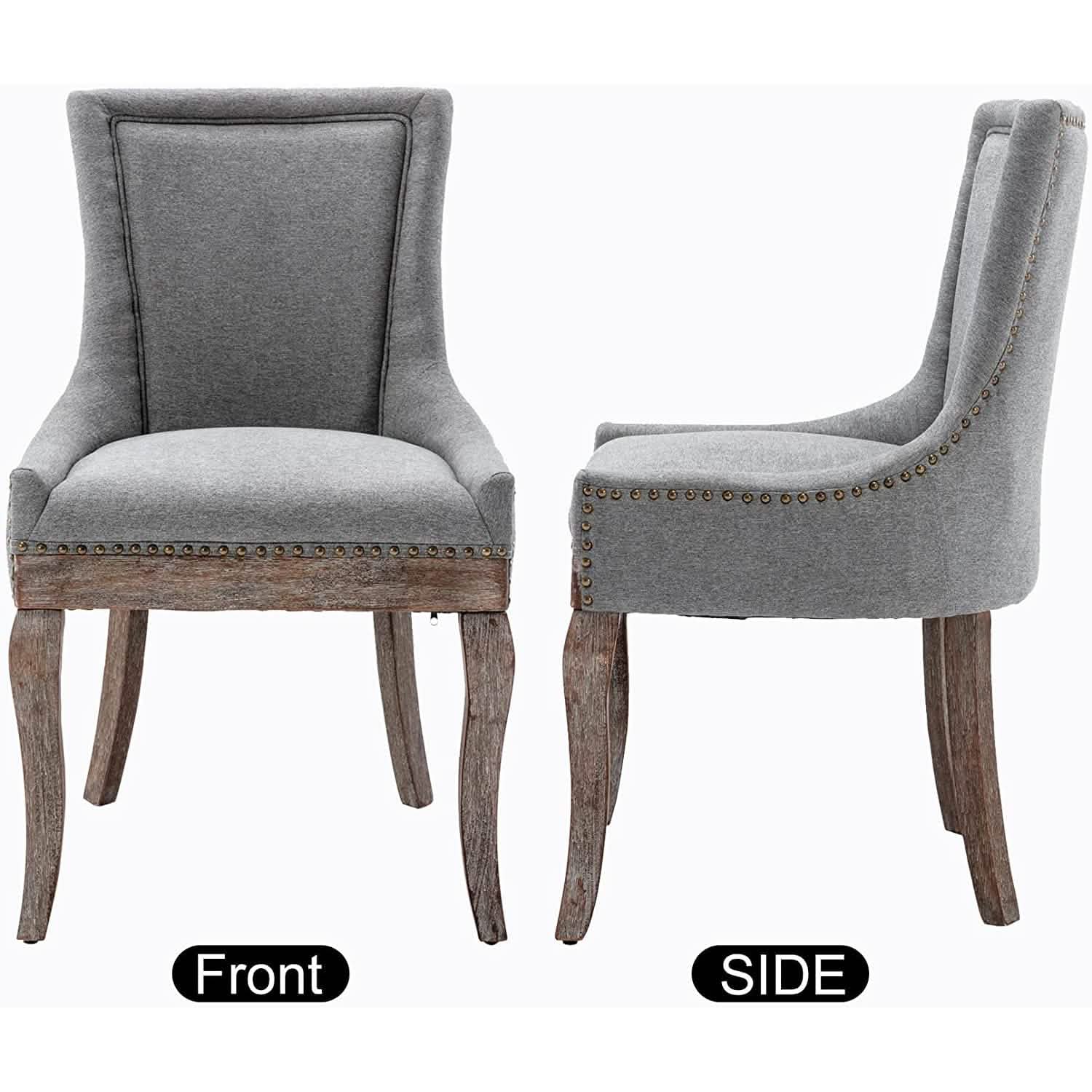 Lot de 2 chaises d'appoint rembourrées en tissu