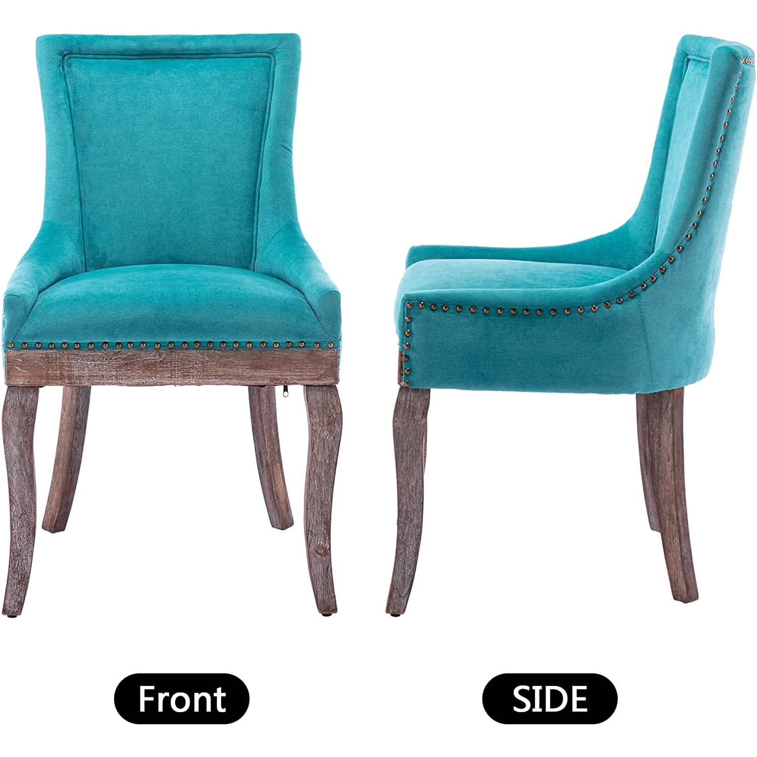 Lot de 2 chaises d'appoint rembourrées en tissu