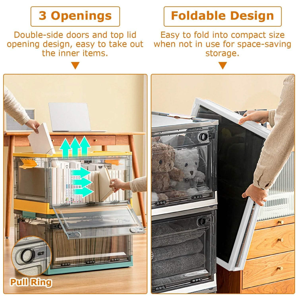 2-Pack: Foldable Storage Bins Collapsible Storage Box Organizer