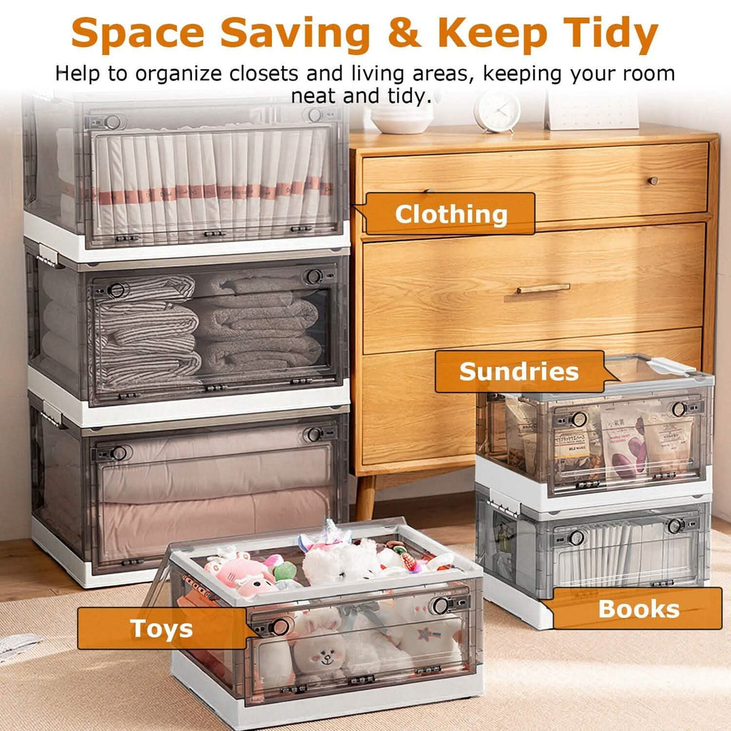 2-Pack: Foldable Storage Bins Collapsible Storage Box Organizer