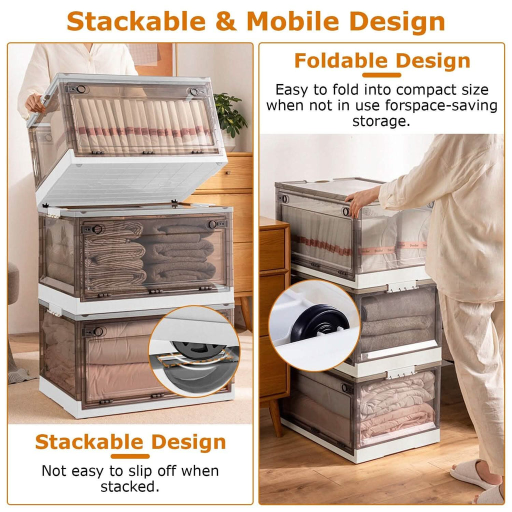 2-Pack: Foldable Storage Bins Collapsible Storage Box Organizer