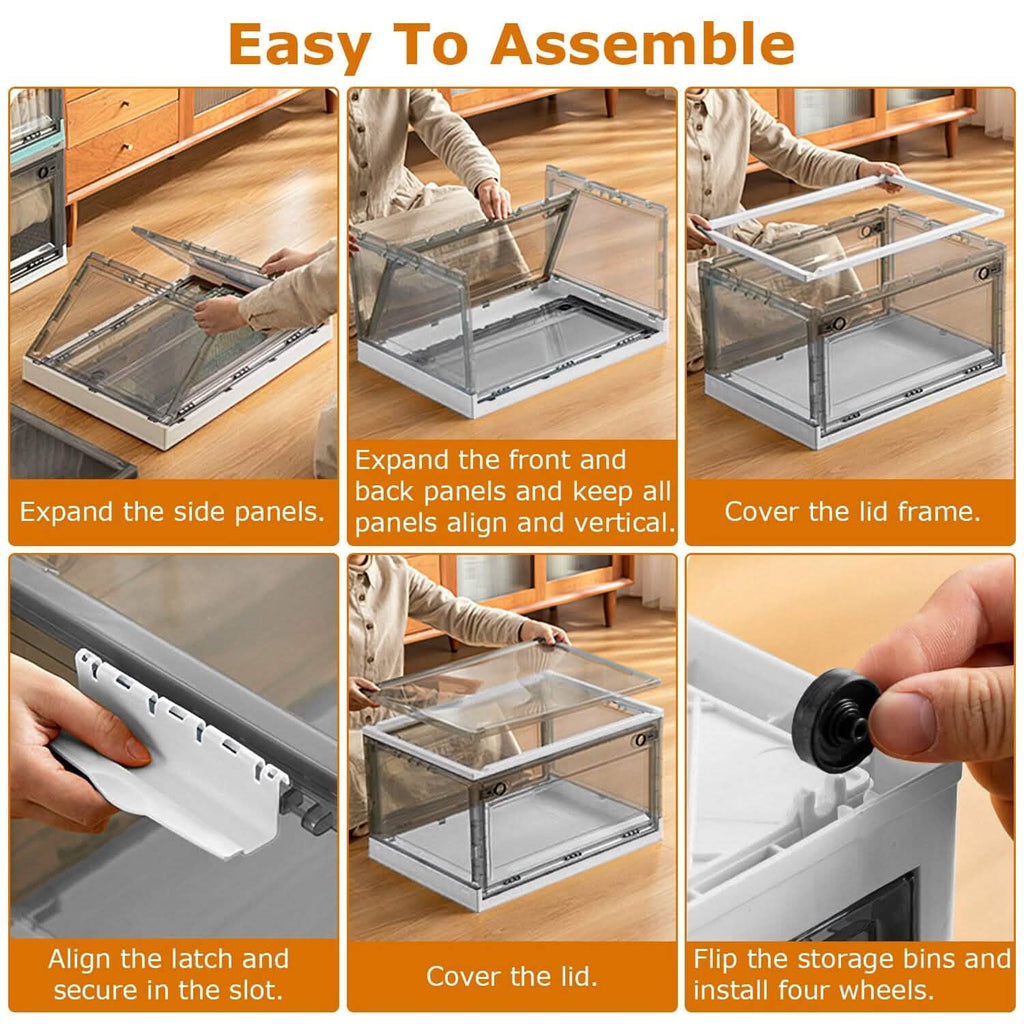 2-Pack: Foldable Storage Bins Collapsible Storage Box Organizer