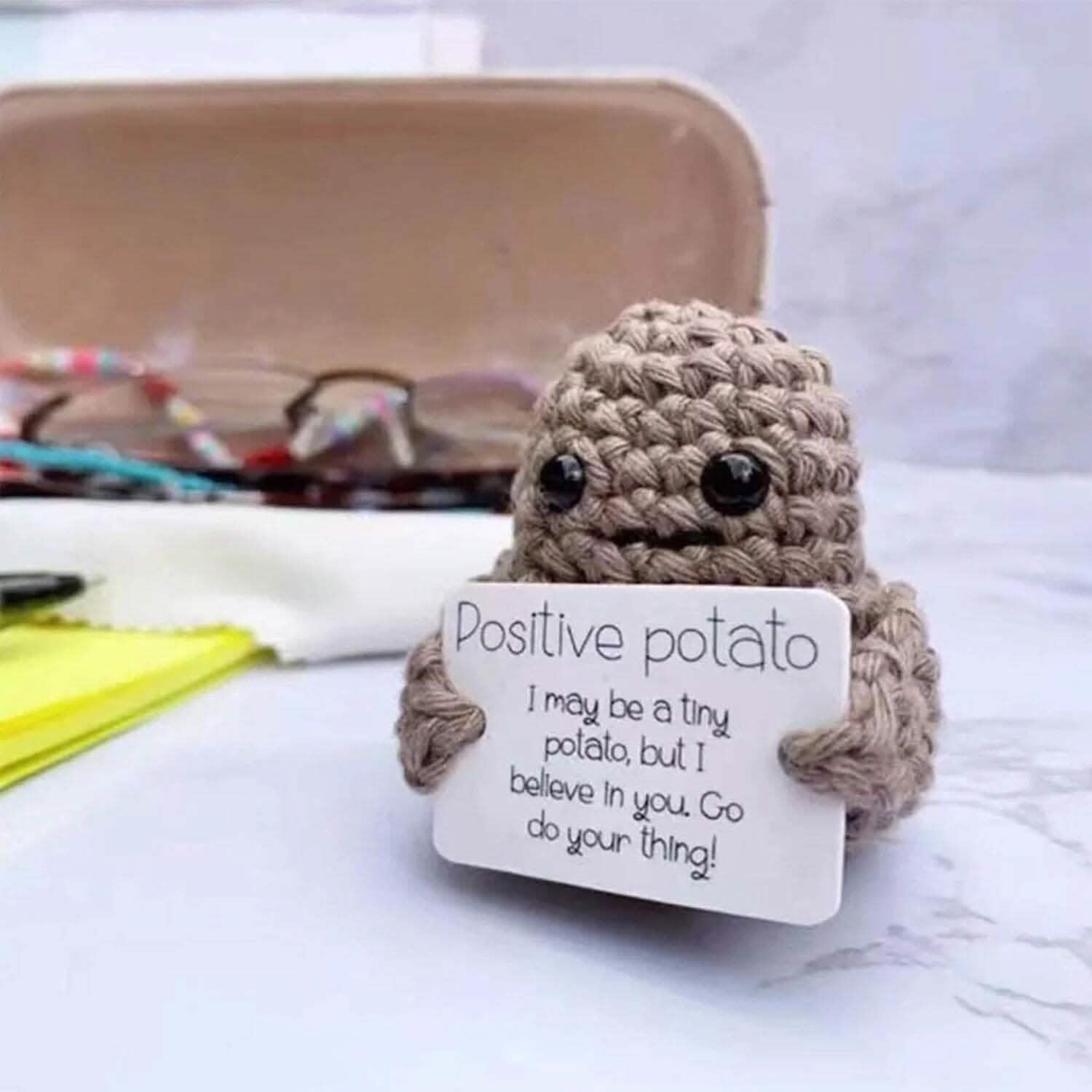 2-Pack: Funny Positive Potato Cute Wool Knitting Doll