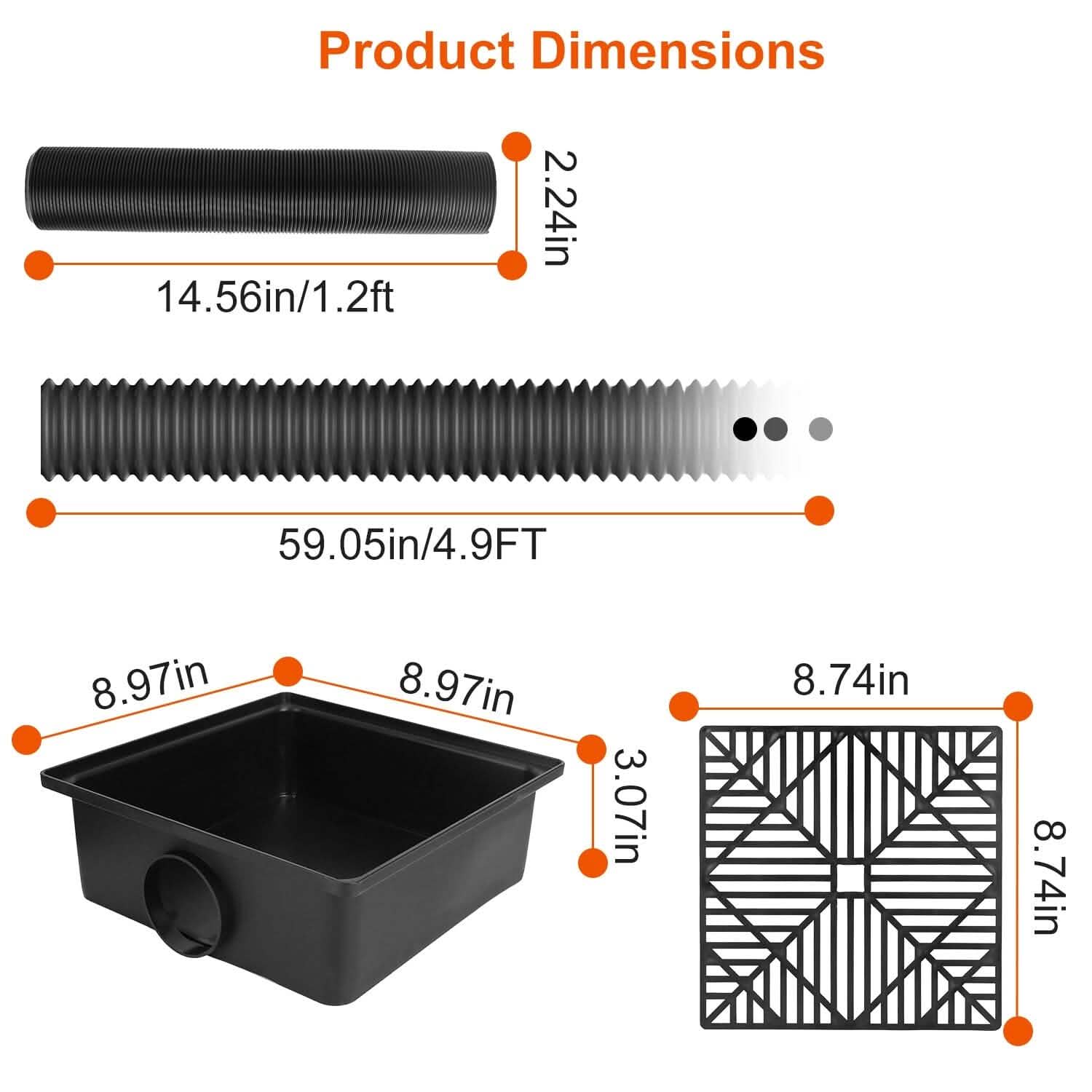2-Pack: Gutter Downspout Extension Low Profile No Deep Digging Catch