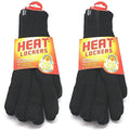 2-Pack: Heat Lockers Mens Black Thermal Gloves with Insulation Lining