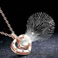 2-Pack: I Love You In 100 Languages Necklace Micro-engraved Light Projection Pendant