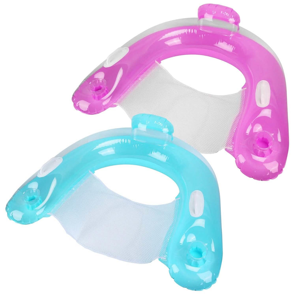 2-Pack: Inflatable Float Pool Chair with Cup Holder Arm Rest