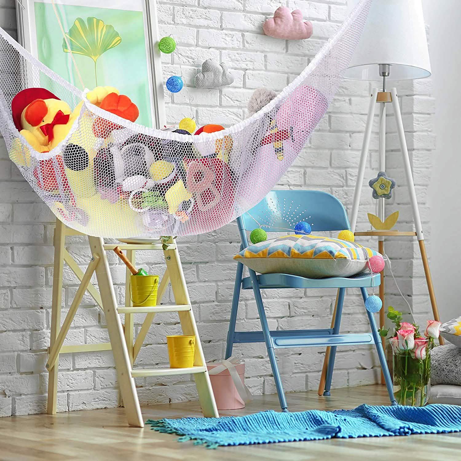 2-Pack: Jumbo Size Toy Stuffed Animal Storage Hammock with Elastic Bands