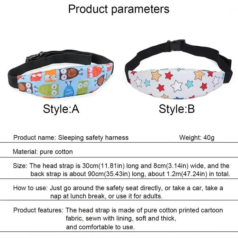 Lot de 2 : Bande de soutien de tête de sécurité pour enfants et repose-nuque pour siège auto enfant