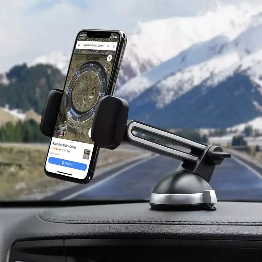 2-Pack: LAX Extendable Car Mount Holder for Cellphone with Adjustable Clamp