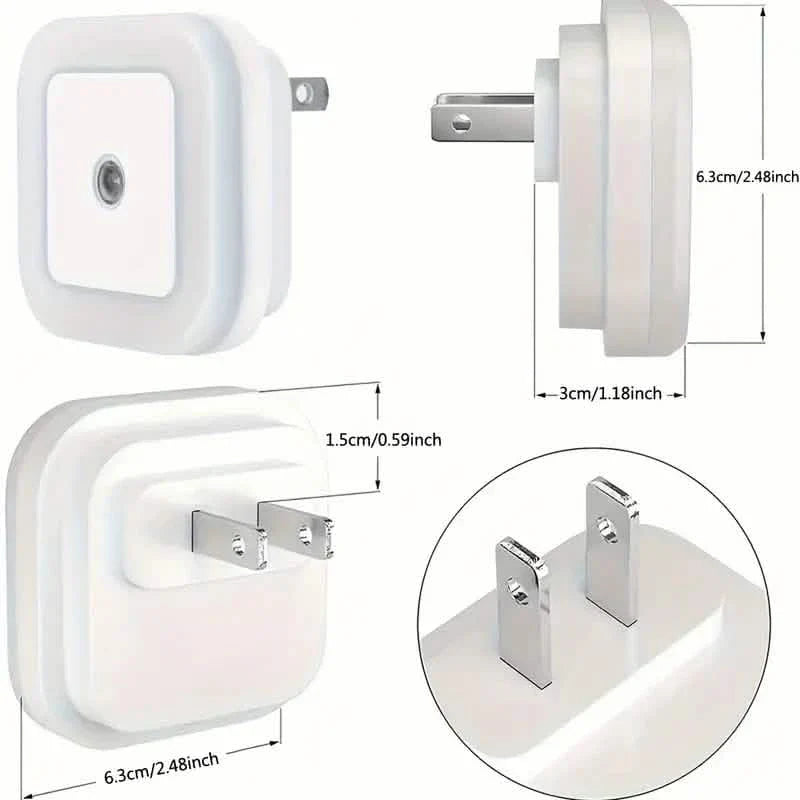 2-Pack: LED Night Light, Plug-in Wall Sconce with Auto Dusk to Dawn Sensor