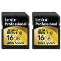 2-Pack: Lexar Professional 400x 16GB SDHC UHS-I Flash Memory Card