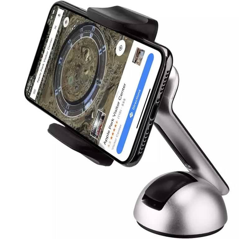 Lot de 2 : Support Téléphone Voiture à Longue Pince pour Tableau de Bord et Pare-Brise