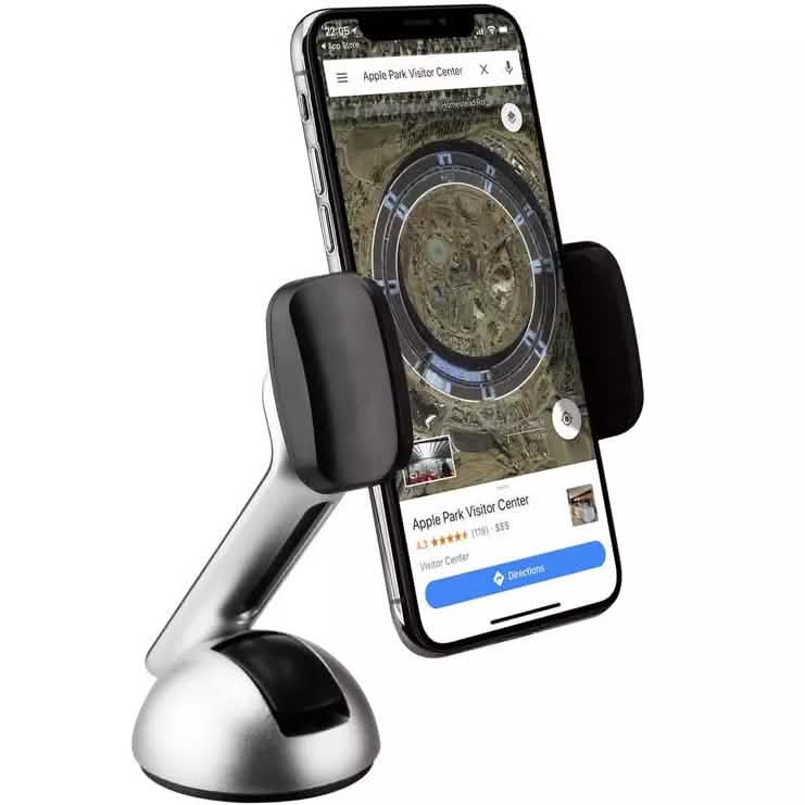 Lot de 2 : Support Téléphone Voiture à Longue Pince pour Tableau de Bord et Pare-Brise