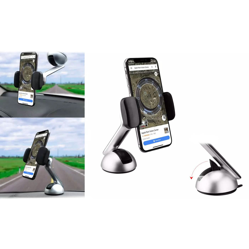 Lot de 2 : Support Téléphone Voiture à Longue Pince pour Tableau de Bord et Pare-Brise