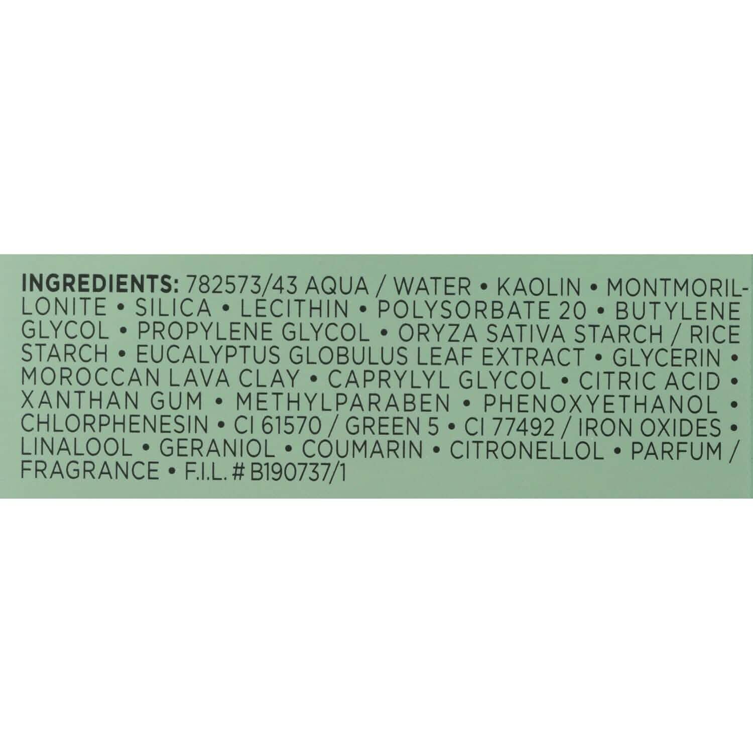 Lot de 2 : Masque Visage à l'Argile Pure L'Oréal Paris à l'Eucalyptus pour Peaux Grasses et Brillantes pour Purifier et Matifier