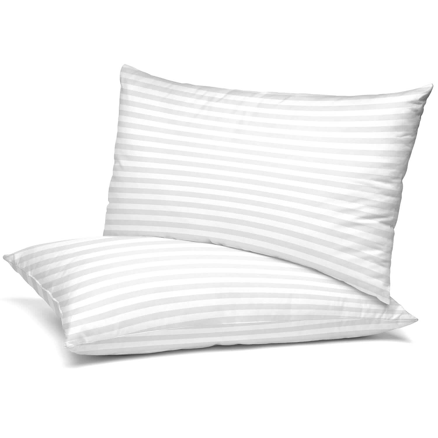 2-Pack: Lux Decor Collection Cotton Stripe Pillow Plush Bed Pillows Set