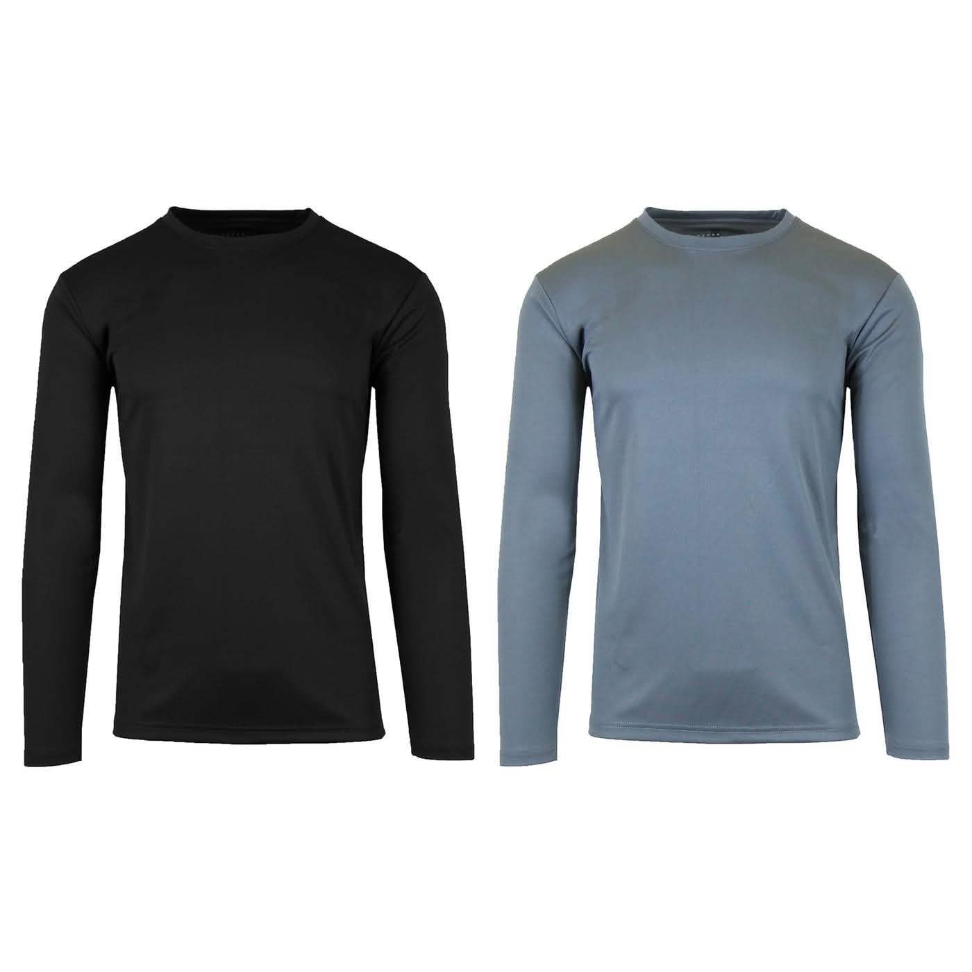 2-Pack: Men's Long Sleeve Moisture Wicking Performance Tee - Assorted Colors