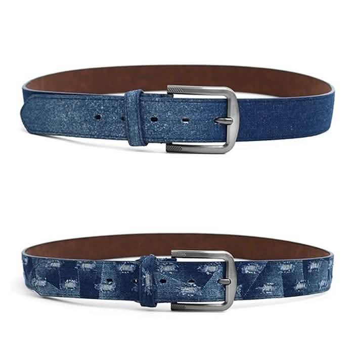 Lot de 2 : Ceintures en Jean Parquet pour Homme en Denim Délavé - Taille : S