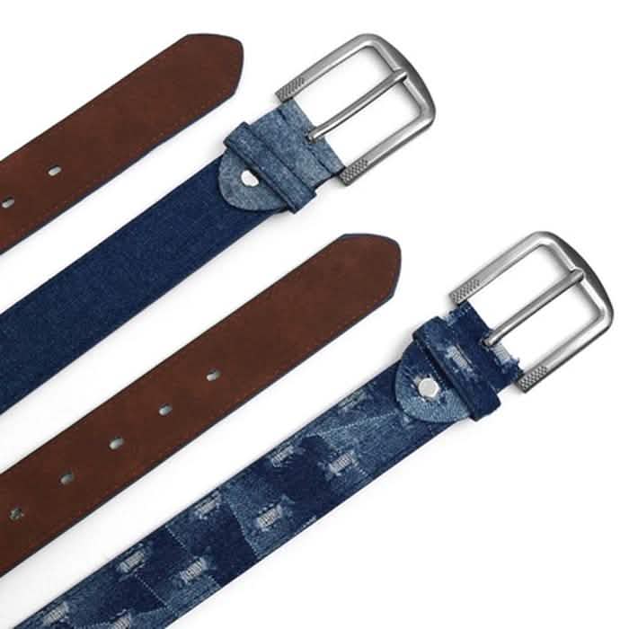 Lot de 2 : Ceintures en Jean Parquet pour Homme en Denim Délavé - Taille : S