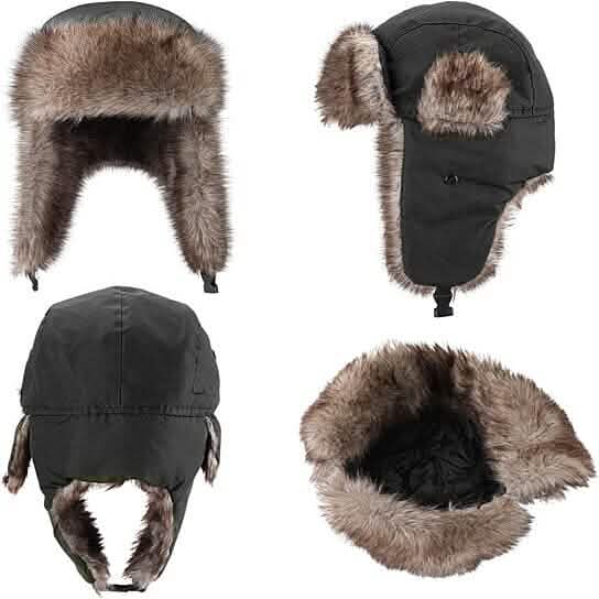 2-Pack: Men's Ushanka Winter Faux Fur Hat with Ear Flaps