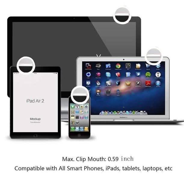 2パック：モバイルリングライト ポータブル自撮りLEDライトリングカメラフラッシュ