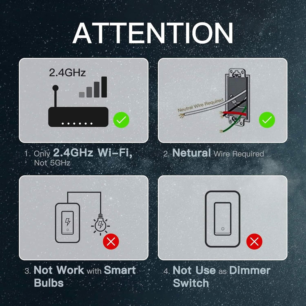 2-Pack: MOES 3 Way Smart Light Switch 2nd Generation  (Refurbished)