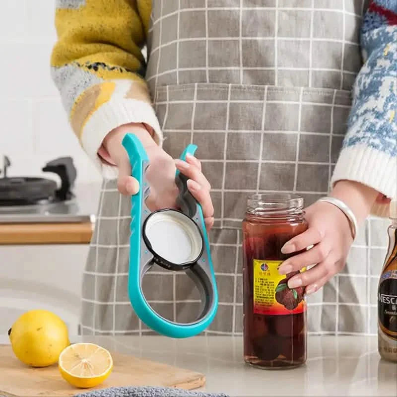 Lot de 2 : ouvre-bocal multifonction 4 en 1 pour les mains arthritiques et les personnes âgées