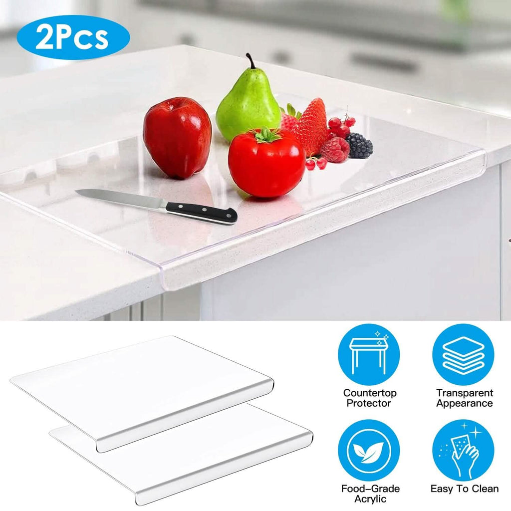 2-Pack: Non-Slip Transparent Countertop Cutting Board Kitchen Countertop Protector