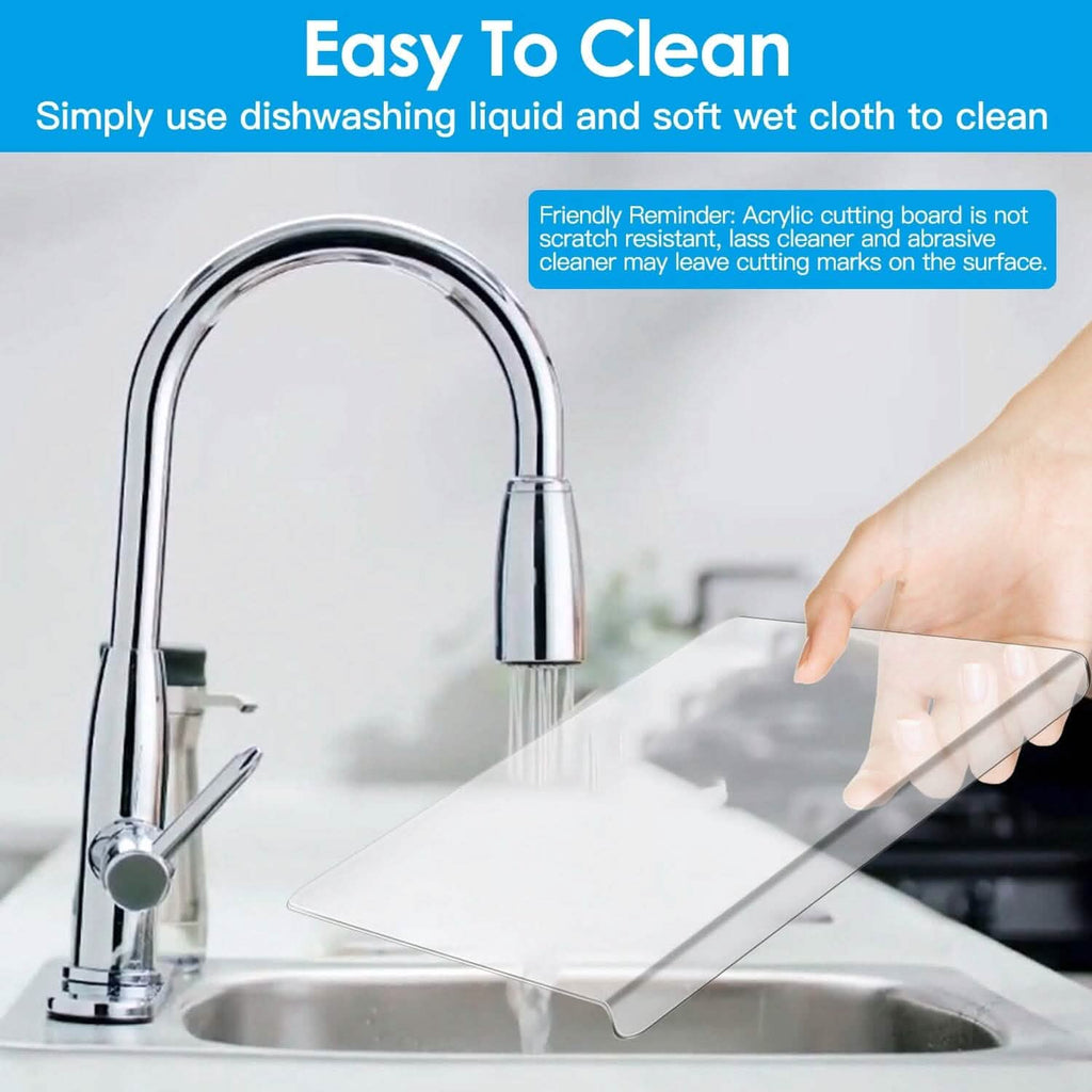 2-Pack: Non-Slip Transparent Countertop Cutting Board Kitchen Countertop Protector