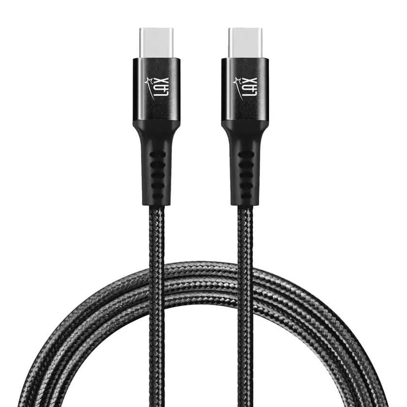 Lot de 2 : Câble USB C vers USB C en nylon de 1,8 m, 60 W