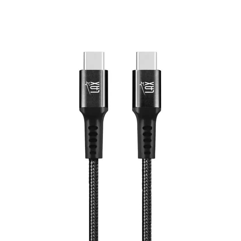 Lot de 2 : Câble USB C vers USB C en nylon de 1,8 m, 60 W