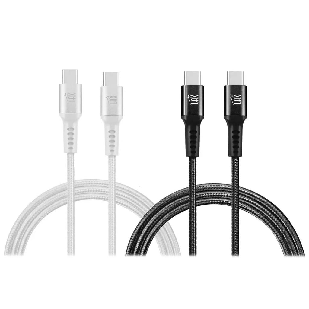 Lot de 2 : Câble USB C vers USB C en nylon de 1,8 m, 60 W
