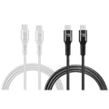 Lot de 2 : Câble USB C vers USB C en nylon de 1,8 m, 60 W